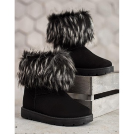 SHELOVET Musta Mukluki turkiksella 2