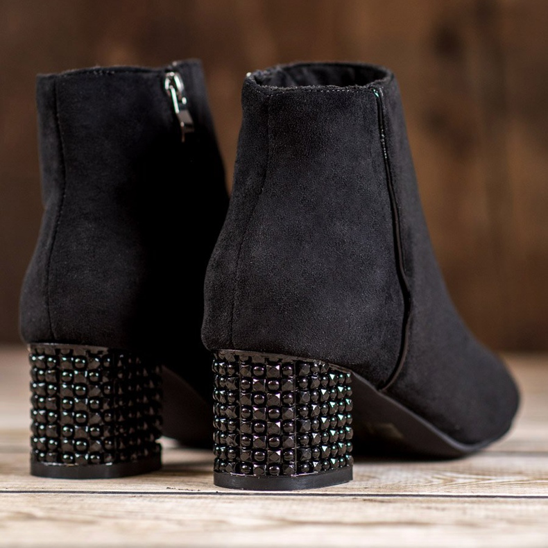 SHELOVET Saappaat koristeellisella kantapäällä musta 1