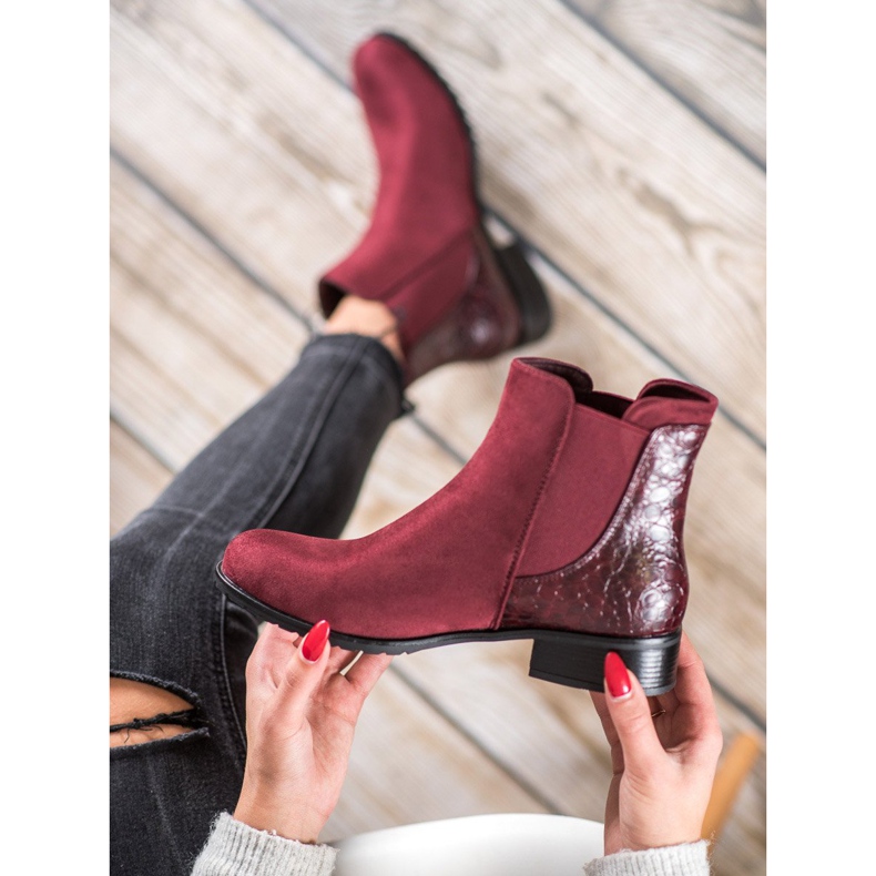 Erynn Maroon Jodhpur saappaat Snake Print punainen 2