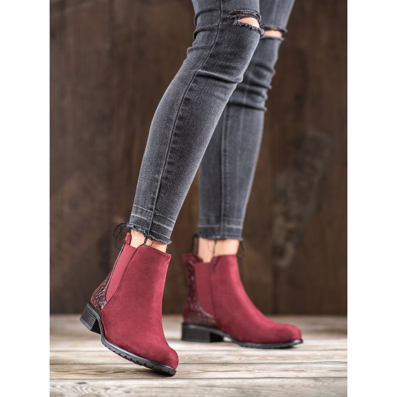 Erynn Maroon Jodhpur saappaat Snake Print punainen 1