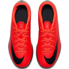 Nike Mercurial Vapor X 12 Club Gs CR7 Tf Jr AJ3106 600 jalkapallokengät monivärinen punainen 2