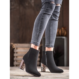 Weide Snake Print Suede saapikkaat musta 1