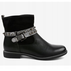 Mustat litteät eristetyt saappaat 1049-PA 2