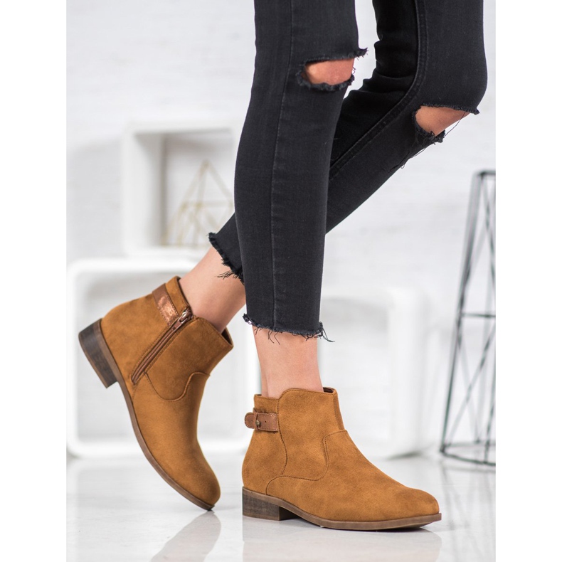 SHELOVET Saappaat koristeellisella vyöllä ruskea 2