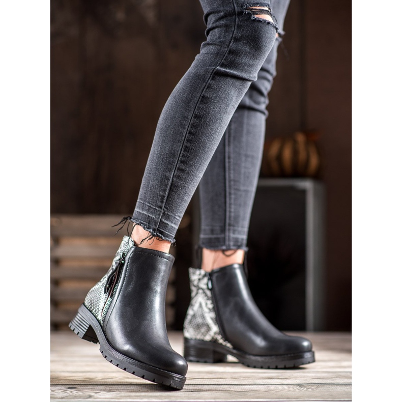 SHELOVET Työntekijät Snake Print Platformilla musta 1