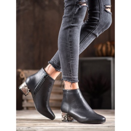 Weide Tyylikkäät Snake Print -kengät musta monivärinen 2