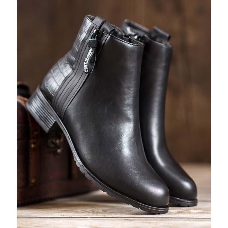 Erynn Saappaat koristeellisella vetoketjulla musta 2