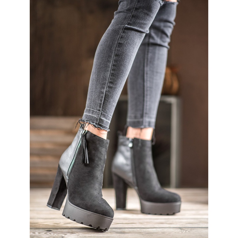 Weide Lämpimät saappaat lavalla musta 1