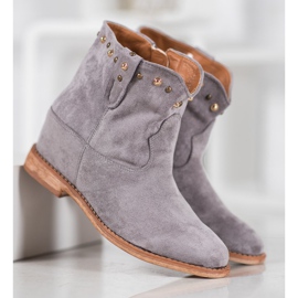 Bella Paris Suede cowboy saappaat suihkukoneilla harmaa 2