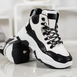 Bella Paris Muoti Lace-up lenkkarit valkoinen musta 2