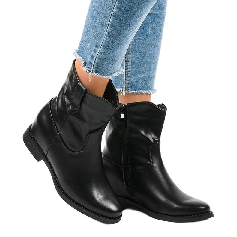 Mustat eristetyt cowboy-saappaat G-7607 1