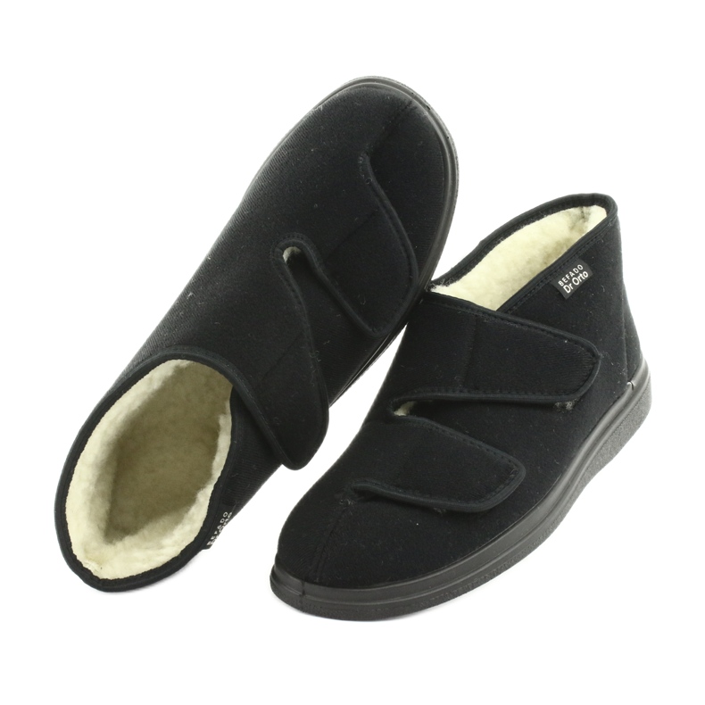 Dr.Orto Befado lämpimät miesten tossut tarranauhalla, pu 986M011, musta 5