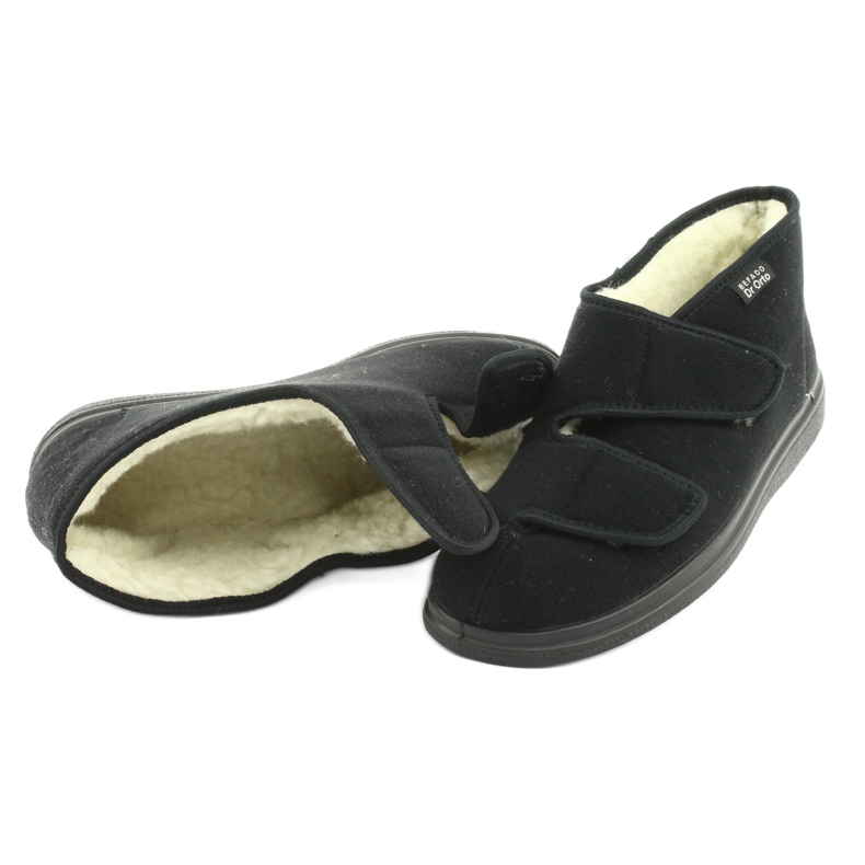 Dr.Orto Befado lämpimät miesten tossut tarranauhalla, pu 986M011, musta 4