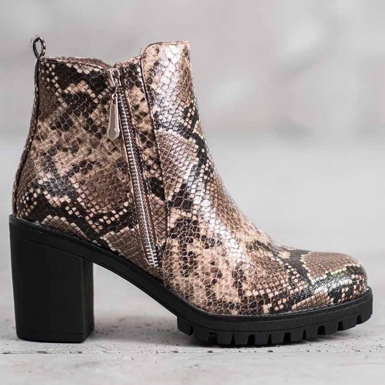 Seastar Snake Print Platform -saappaat ruskea monivärinen 1