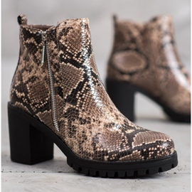 Seastar Snake Print Platform -saappaat ruskea monivärinen 2