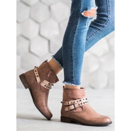 SHELOVET Vaaleanpunaiset saappaat tekojalokivillä vaaleanpunainen 1