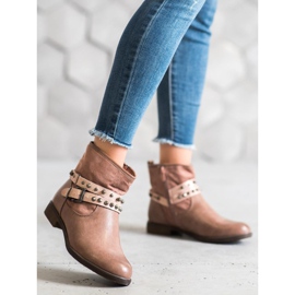 SHELOVET Vaaleanpunaiset saappaat tekojalokivillä vaaleanpunainen 2