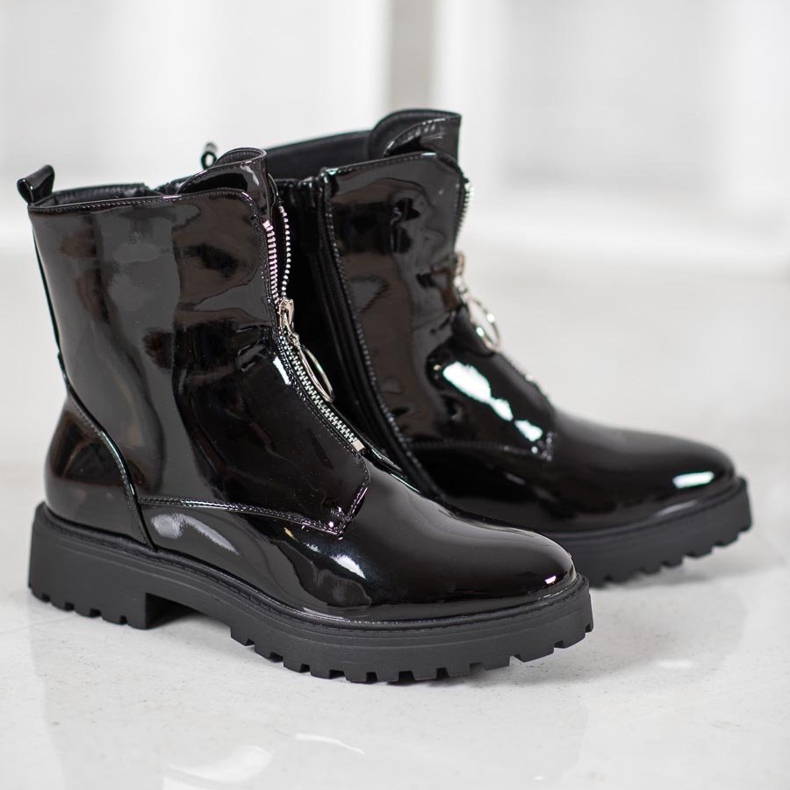 SHELOVET Lakatut Eco -nahkatyöntekijät musta 1