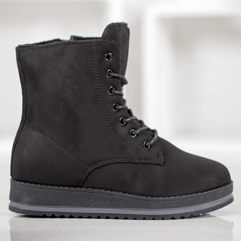 SHELOVET Suede Trappers alustalla musta 1