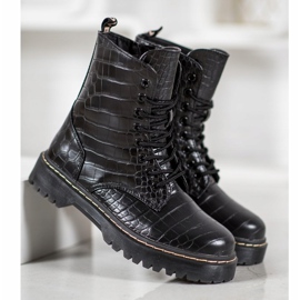 SHELOVET Muodikkaita työntekijöitä ekologisella nahalla musta 1