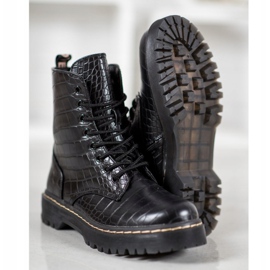 SHELOVET Muodikkaita työntekijöitä ekologisella nahalla musta 2