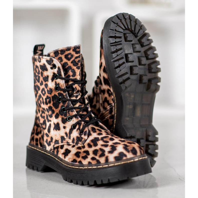 SHELOVET Suede Workers Leopard -kuvio ruskea 1