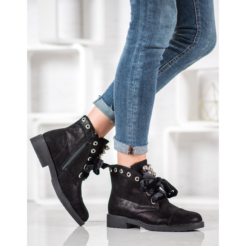 Bella Paris Saappaat, joissa on koristeellinen rusetti musta 2