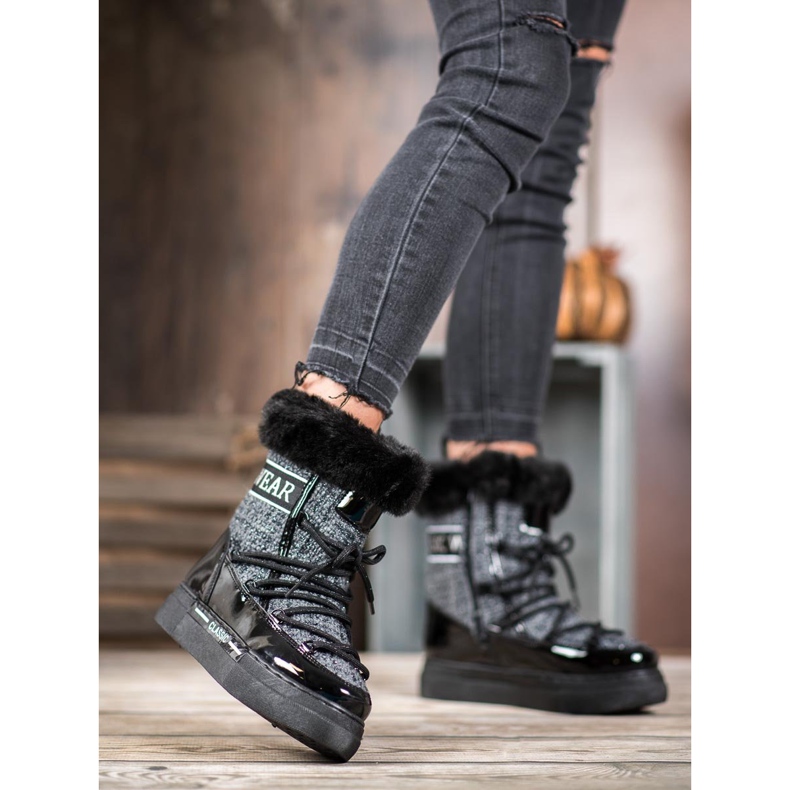 Bella Paris Muodikkaat klassiset lumikengät musta harmaa 1