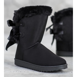 Korkea Mukluki jousilla musta 1