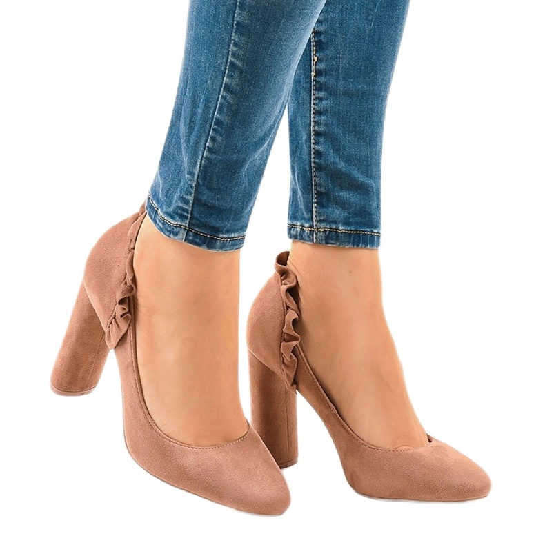 Vaaleanpunainen mokka korkokengät LE037P 2