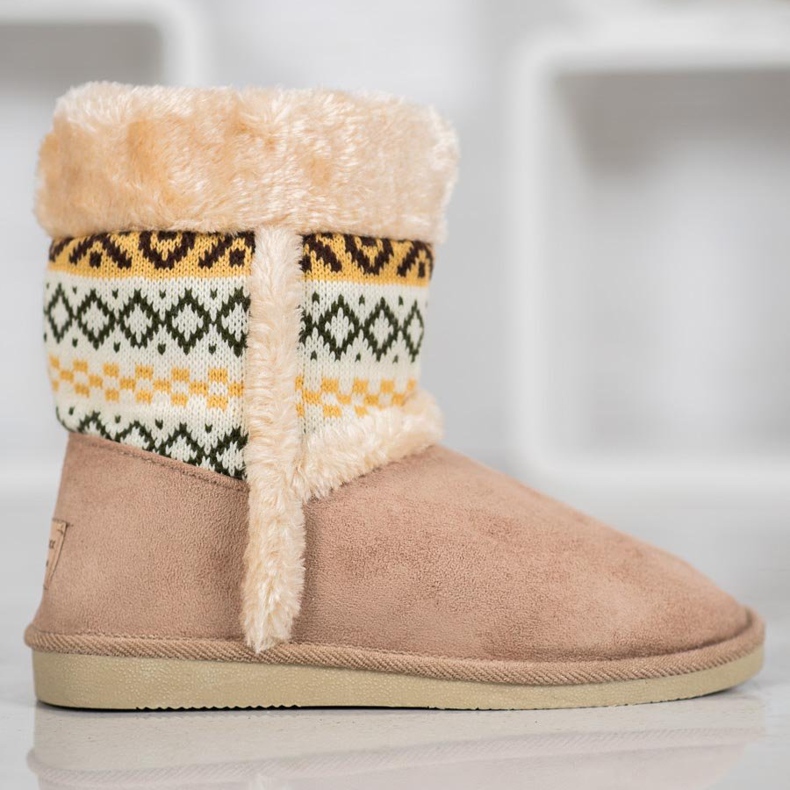 Badoxx Lumisaappaat etnisellä kuviolla ruskea 1