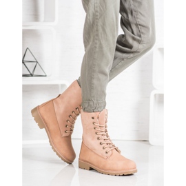 Super Me Nauhalliset saappaat vaaleanpunainen 1