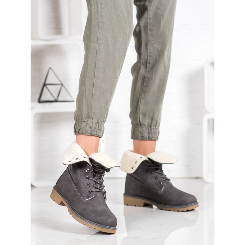 Super Me Harmaat saappaat lampaannahkaa 2