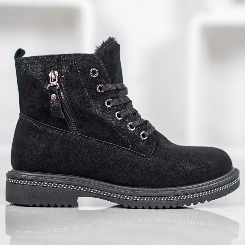 SHELOVET Trappers Glitterillä musta 2