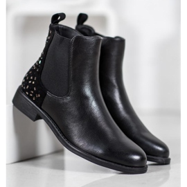 J. Star Saappaat kristalleilla musta 2