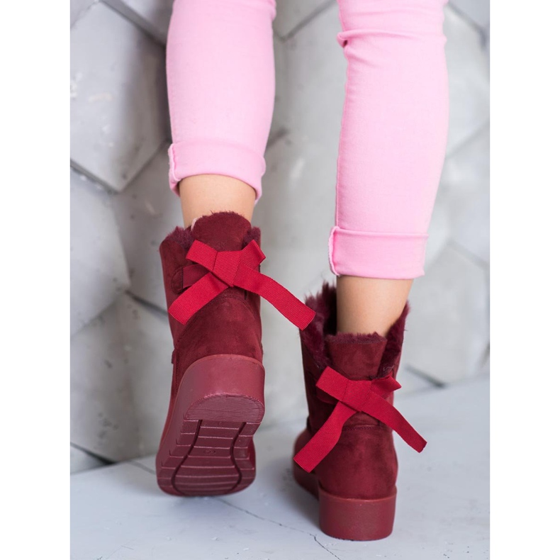 SHELOVET Maroon Mukluki lavalla punainen 1