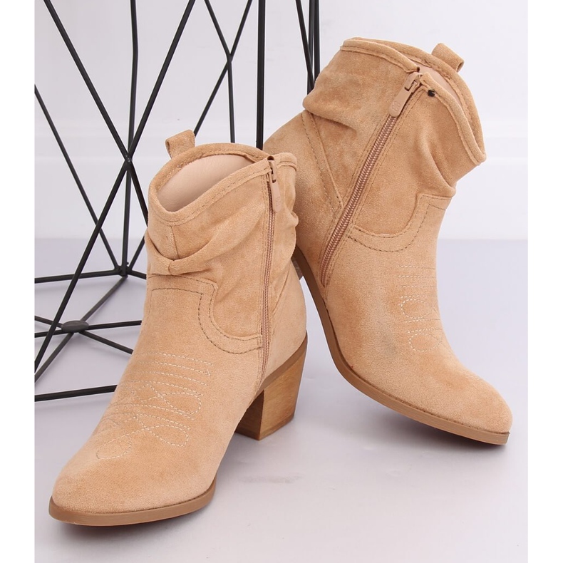 Lyhyet cowboy -saappaat mokkanahka beige 9166 Beige 1
