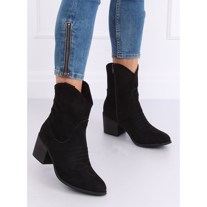 Mustat mokkanahkaiset cowboy -saappaat 5689 Musta 1