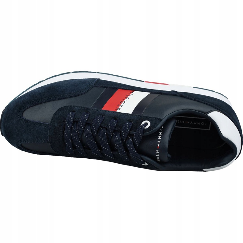 Tommy Hilfiger Corporate Nahka Flag Runner M FM0FM02380 403 tummansininen 2