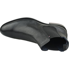 Tommy Hilfiger Signature Nahkaiset Chelsea -saappaat M FM0FM02421 990 musta 2