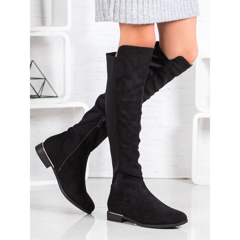 Super Me Mokkanahkaiset reisisaappaat musta 1