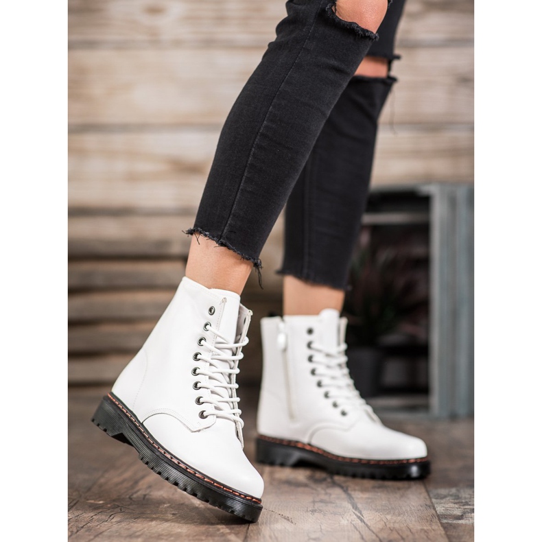 SHELOVET Valkoiset työntekijät Eco -nahkaa valkoinen 2