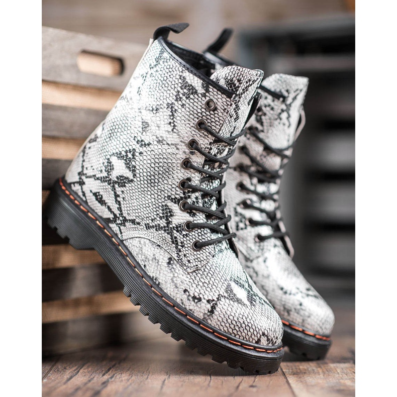 SHELOVET Eco Nahka Workers Snake Print valkoinen 1