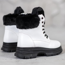 SHELOVET Lace-up työntekijät turkis valkoinen 1