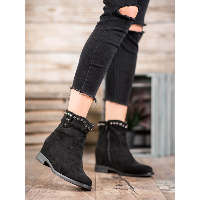 Ideal Shoes Lämpimät cowboy -saappaat suuttimilla musta 2