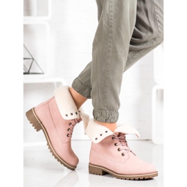 SHELOVET Vaelluskengät sisäänvedettävällä varrella vaaleanpunainen 1