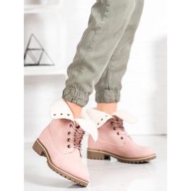 SHELOVET Vaelluskengät sisäänvedettävällä varrella vaaleanpunainen 2