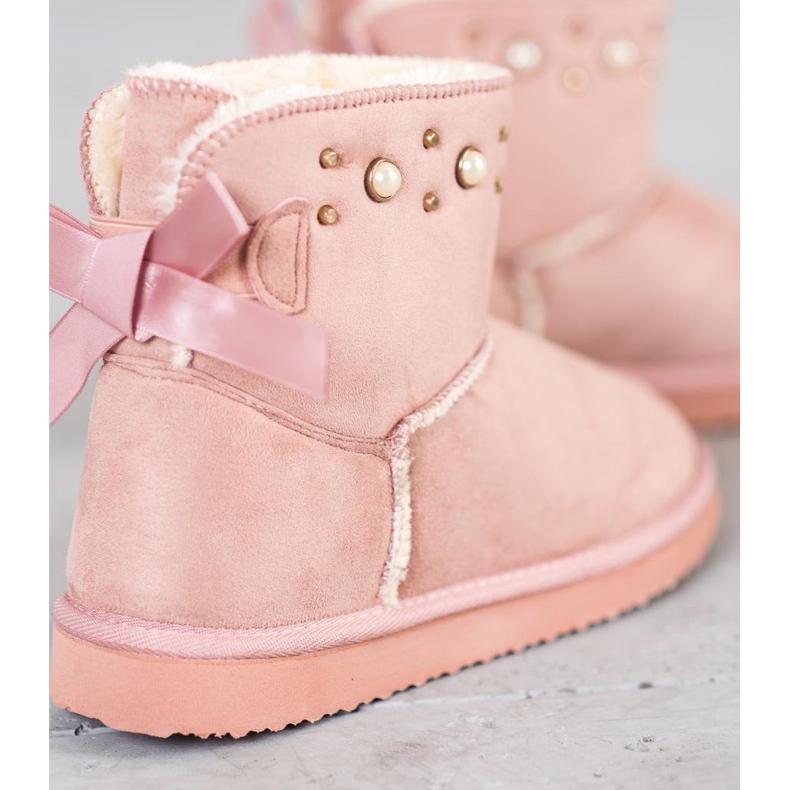 Bella Star Mokkanahka Mukluki helmillä vaaleanpunainen 1