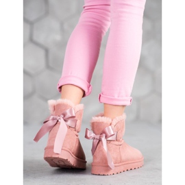 SHELOVET Lämmin Mukluki jousella vaaleanpunainen 1