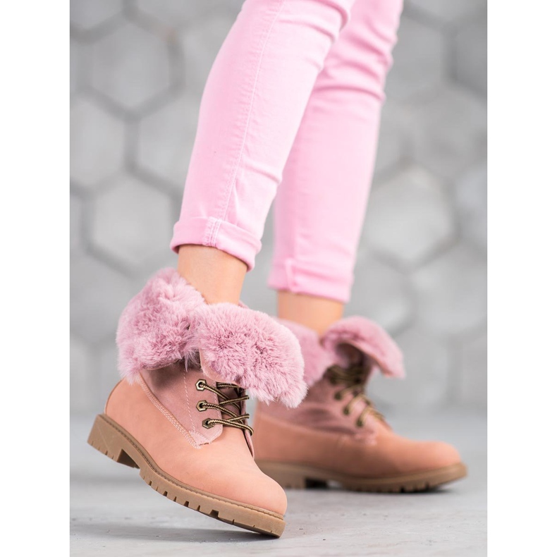 Vices Vaaleanpunaiset trapperit rullattavalla varrella vaaleanpunainen 2